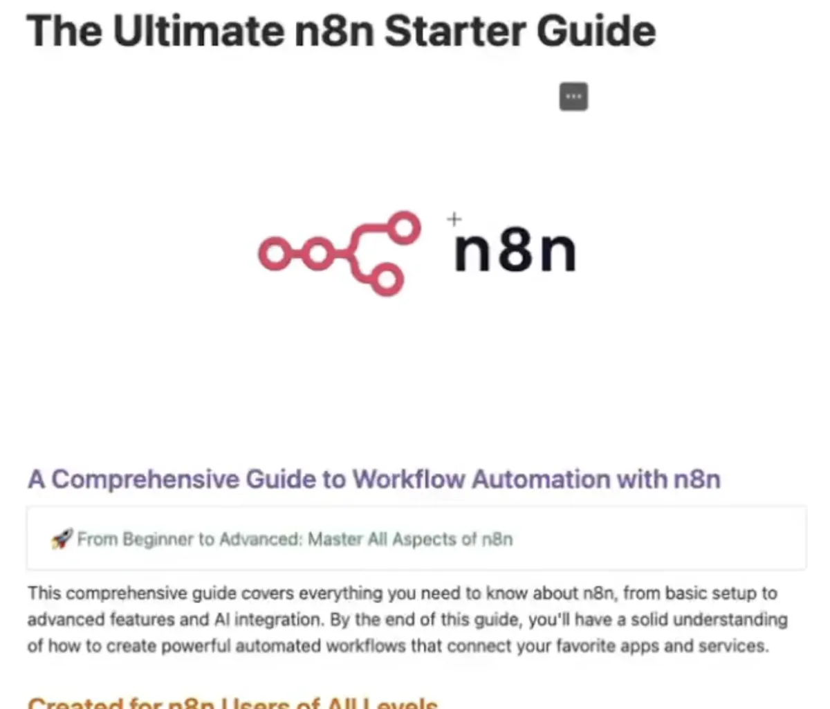 Preview of n8n Notion doc